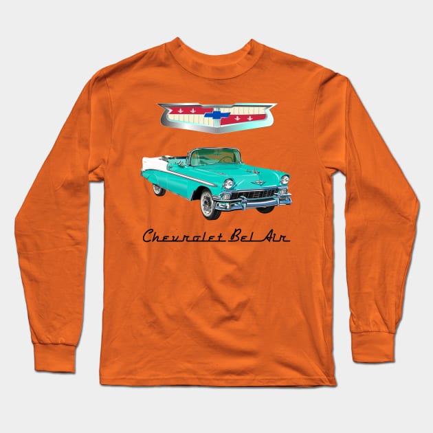 CHEVROLET BELAIR COUPE' Long Sleeve T-Shirt by KARMADESIGNER T-SHIRT SHOP